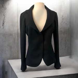 BRUNELLO CUCINELLI Black Cashmere Wool Blend Jacket SIZE EU 46